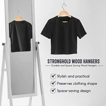Premium Wooden Hangers 10 Pack for Elegant Wardrobe Organization