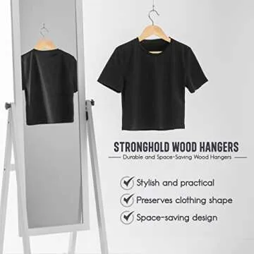 Premium Wooden Hangers 10 Pack for Elegant Wardrobe Organization