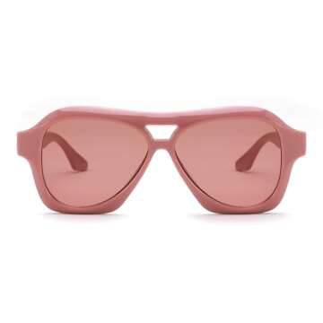 FEISEDY Retro Trendy Aviator Sunglasses - Stylish & Protective