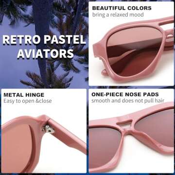 Stylish FEISEDY Retro Aviator Sunglasses for Everyone