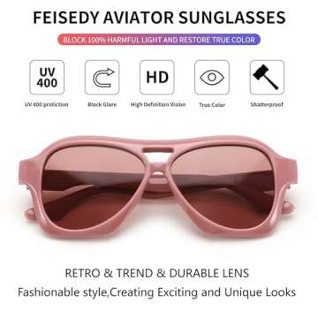 Stylish FEISEDY Retro Aviator Sunglasses for Everyone