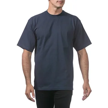 Pro Club Men's Heavyweight Navy Cotton T-Shirt