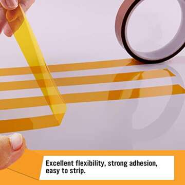 CCHUIXI Heat Resistant Tape, Kapton Tape, polyimide Film Tape for PCB Masking, Battery Wrapping, Ele...