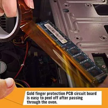 CCHUIXI Heat Resistant Tape, Kapton Tape, polyimide Film Tape for PCB Masking, Battery Wrapping, Electrical tasks, No Glue Residue.