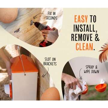 Roosty's XL 14lb Chicken Feeder and Waterer Set, Large Chicken Waterer 3 Gallon, Automatic Chicken Feeder No Waste, Chicken Water Feeder, Chicken Water Dispenser, Poultry Feeder, Large Chicken Feeders