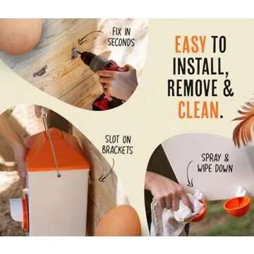 Roosty's XL 14lb Chicken Feeder and Waterer Set, Large Chicken Waterer 3 Gallon, Automatic Chicken Feeder No Waste, Chicken Water Feeder, Chicken Water Dispenser, Poultry Feeder, Large Chicken Feeders