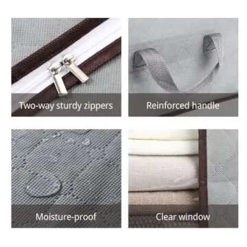 JNYONG 8-Pack Foldable Storage Bags with Clear Window