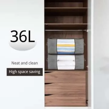 JNYONG 8-Pack Foldable Storage Bags with Clear Window