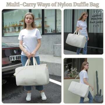 YogoRun Duffle Bag Carry on Luggage Bag Weekender Bags for Women Travel Large Nylon Sports Gym Bag (...
