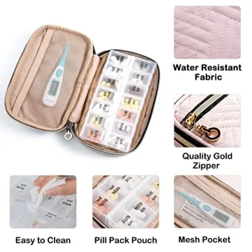 BAGSFY Pill Organizer Case for Daily Medication & Travel