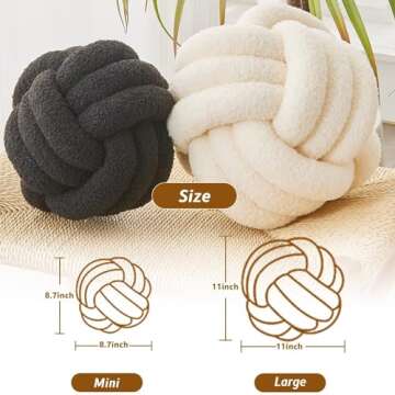 LUSJNGE Decorative Throw Knot Pillow Ball for Home Chair Sofa Couch Bed Aesthetic Round Decor Pillow...