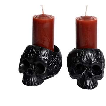 Skull Blood Candles 2 Pack - Bleeding Dripping Red Wax for Spooky Decor