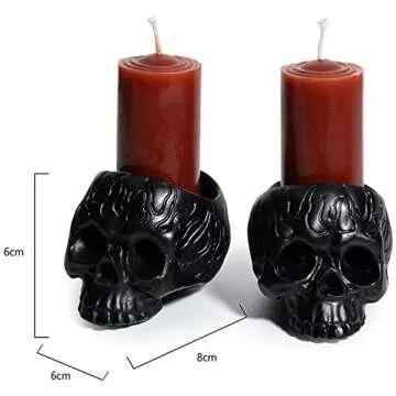 Skull Blood Candles - Spooky Dripping Red Wax Decor