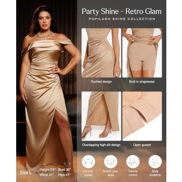 Elegant Off The Shoulder Shapewear Maxi Dress for Women