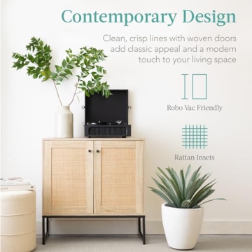 Stylish Best Choice Products Rattan Storage Cabinet