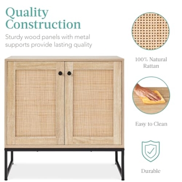 Stylish Best Choice Products Rattan Storage Cabinet