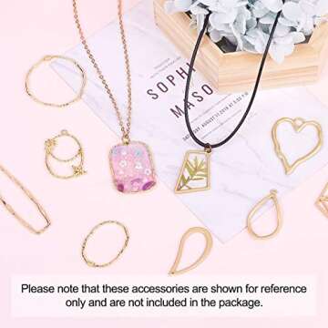Pandahall 48Pcs Alloy Open Back Bezel Pendants 12 Styles Golden Geometric Hollow Frame Charms for DIY UV Resin Pressed Flower Jewelry Making