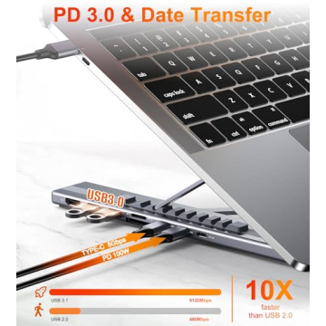 Mukiya USB-C Docking Station Stand with 4K HDMI and Ergonomic Design