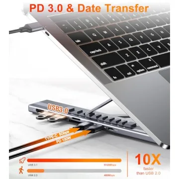 Mukiya USB-C Docking Station Stand with 4K HDMI and Ergonomic Design