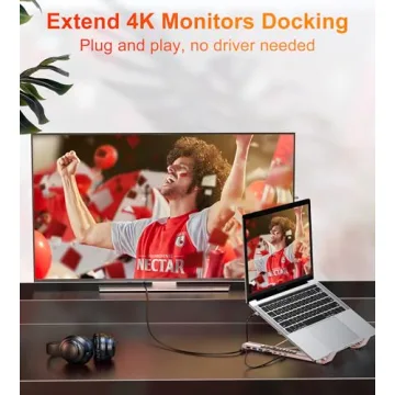 Mukiya USB-C Docking Station Stand with 4K HDMI and Ergonomic Design