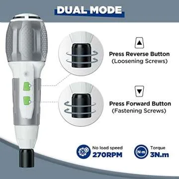 WORKPRO Electric Cordless Screwdriver Set - 4V USB Rechargeable Lithium-ion Battery Screwdriver Kit with LED Light - Small Screwdriver with 7pcs Bits for Home, Office, Apartment - White