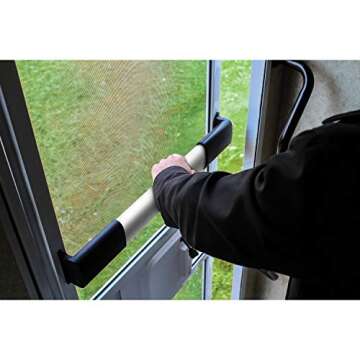 Camco Screen Door Cross Bar Handle - Allows for Easier Exit and Protection RV Screen Doors with Stur...