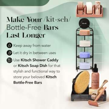 Kitsch Rosemary & Biotin Shampoo and Conditioner Bar Set for Thinning Hair - Volume Shampoo & Conditioner Bar for Men and Women, Hair Thickening & Regrowth Combo, Paraben Free, Made in USA - 2pcs