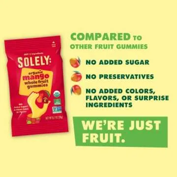 Empire Mercante Healthy Gummies Set with Healthy Recipe Book fit with Solely Fruit Gummies 4pck Variety (Mango, Mango and Orange, Mango & Guava, Mango & Passion Fruit) No Added Sugar Vegan Organic Dried Fruit Snacks