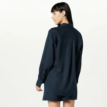 The Drop Women's Relaxed Pocket Shirt - Sky Captain Style