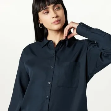 The Drop Women's Relaxed Pocket Shirt - Sky Captain Style