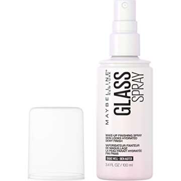 Maybelline New York Facestudio GlassSkin Makeup Finishing Hydrating Dewy Glossy Finish All Day Wear Use After Makeup Application or On Its Own, Glass Skin Spray, 3.4 Fl Oz