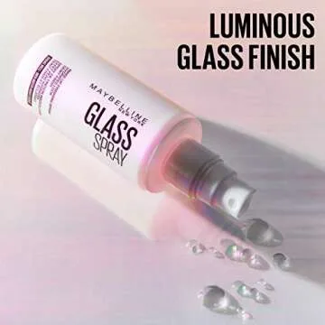 Maybelline New York Facestudio GlassSkin Makeup Finishing Hydrating Dewy Glossy Finish All Day Wear Use After Makeup Application or On Its Own, Glass Skin Spray, 3.4 Fl Oz