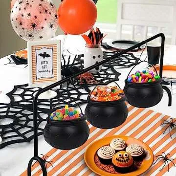 Halloween Witch Cauldron Set - Spooky Candy Bowls