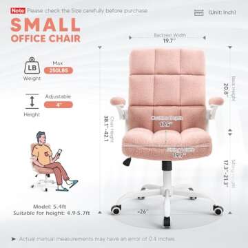 YAMASORO Pink Office Chair - Ergonomic Home/Office Chairs