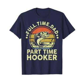 Funny Bass Dad Fishing-Shirt Part Time Hooker Fisherman T-Shirt