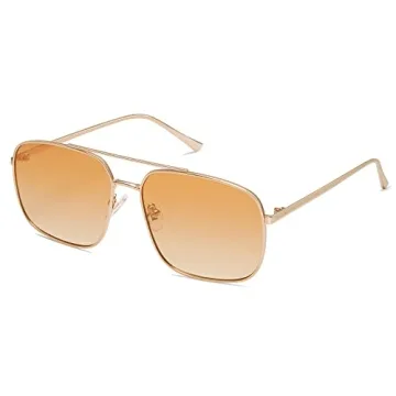 SOJOS UV400 Retro Square Aviator Sunglasses for Men and Women