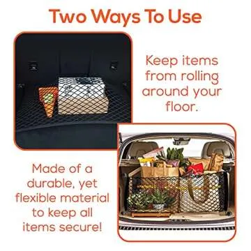 Trobo Trunk Storage Organizer - Adjustable Mesh Net for Cars