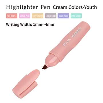 ZEYAR Aesthetic Highlighter Marker Pen, Cream Colors Chisel Tip, Water Based ink, Quick Dry, No Bleed, for Bible Study Notes School Office (6 Youth Colors)