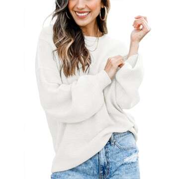 Fall Fashion Oversized Sweater - Women’s Trendy Knit Pullover Tops