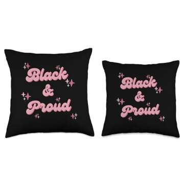 Black Pride, Black History Month Black and Proud Throw Pillow