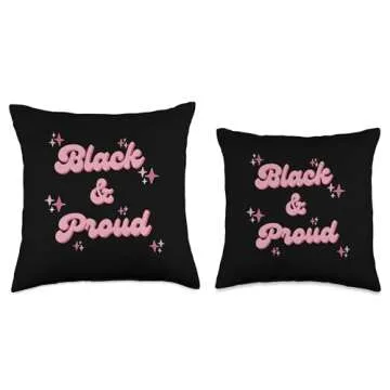 Black Pride, Black History Month Black and Proud Throw Pillow