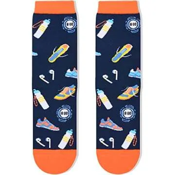 HAPPYPOP Funny Running Socks for Men and Women