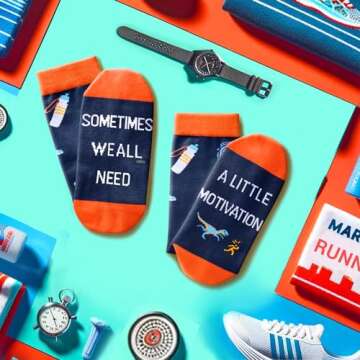 HAPPYPOP Funny Running Socks for Men and Women