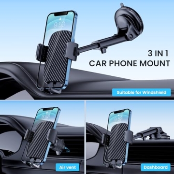Universal 3 in 1 Car Phone Holder for iPhone & Android
