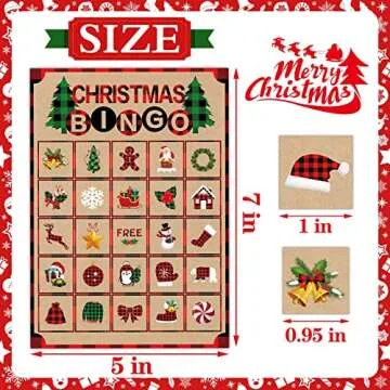 Joy Bang Christmas Bingo Games for Kids, 24 Player Bingo Cards Christmas Crafts for Kids Winter Holiday Games Activities for Family Large Group Classroom Xmas Party Favors Supplies Gifts for Kids