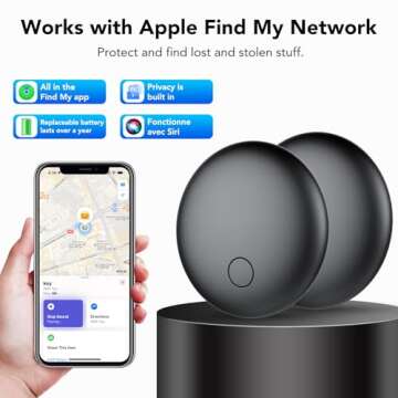 Air Tags Tracker 4-Pack, Item Finders Work for Apple Find My APP(iOS Only) Tracker Tags for Keys, Lu...