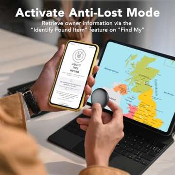 Air Tags Tracker 4-Pack, Item Finders Work for Apple Find My APP(iOS Only) Tracker Tags for Keys, Luggage, Backpack etc,Replaceable Battery Last 1 Year, IP67 Waterproof with Holder Keychain, Black