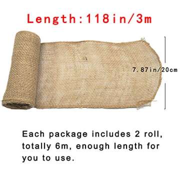 Medoore 2 Rolls Natural Burlap Tree Protector Wraps Plants Tree Trunk Guard Protector Wrap Gardening...