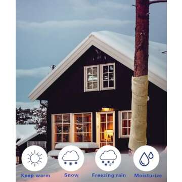 Medoore 2 Rolls Natural Burlap Tree Protector Wraps Plants Tree Trunk Guard Protector Wrap Gardening Tree Trunk Antifreeze Wrap for Keeping Plant Warm and Moisturizing, 7.8" × 9.8'