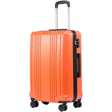 Coolife Luggage Suitcase PC+ABS Lightweight with TSA Lock 20in 24in 28in (orange, S(20in_carry on))